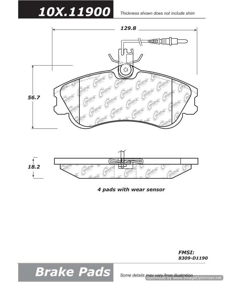 102.11900 CTek Brake Pads Centric Pair