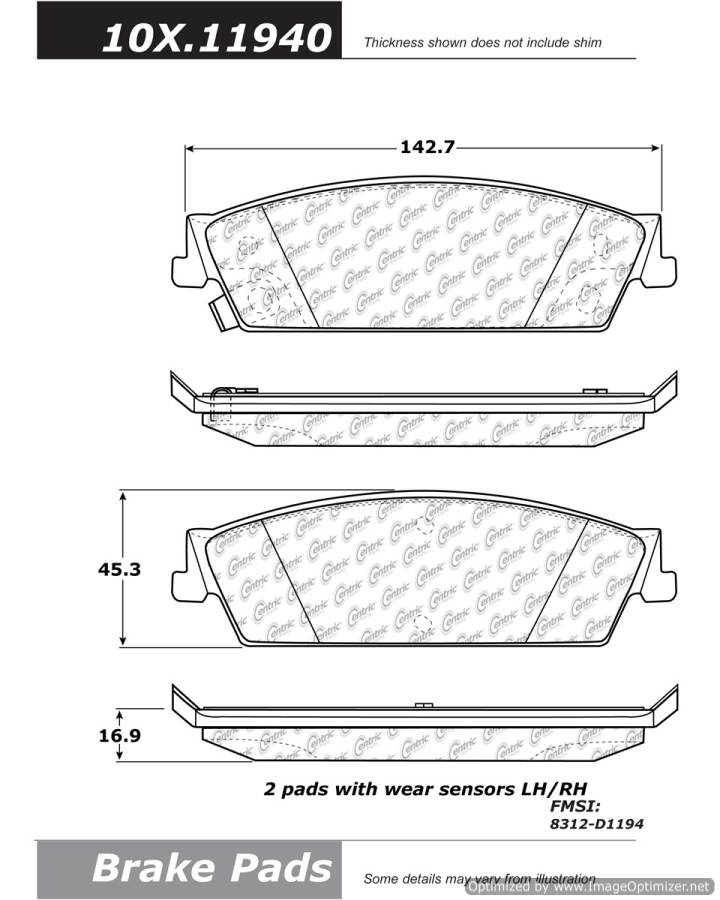 102.11940 CTek Brake Pads Centric Pair