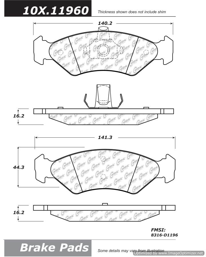 102.11960 CTek Brake Pads Centric Pair