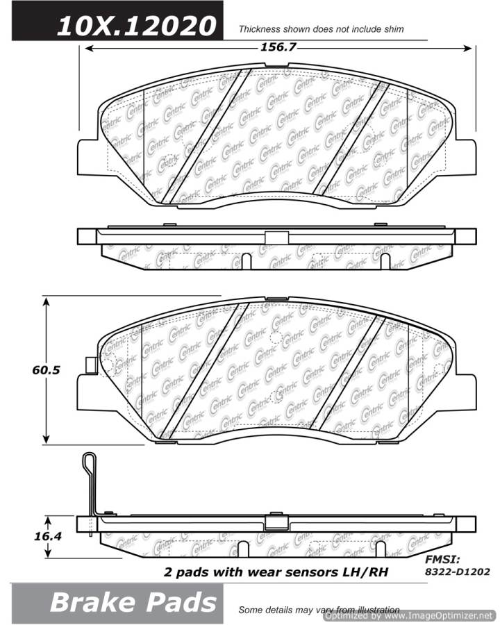 100.12020 OEM BRAKE PADS Centric Pair