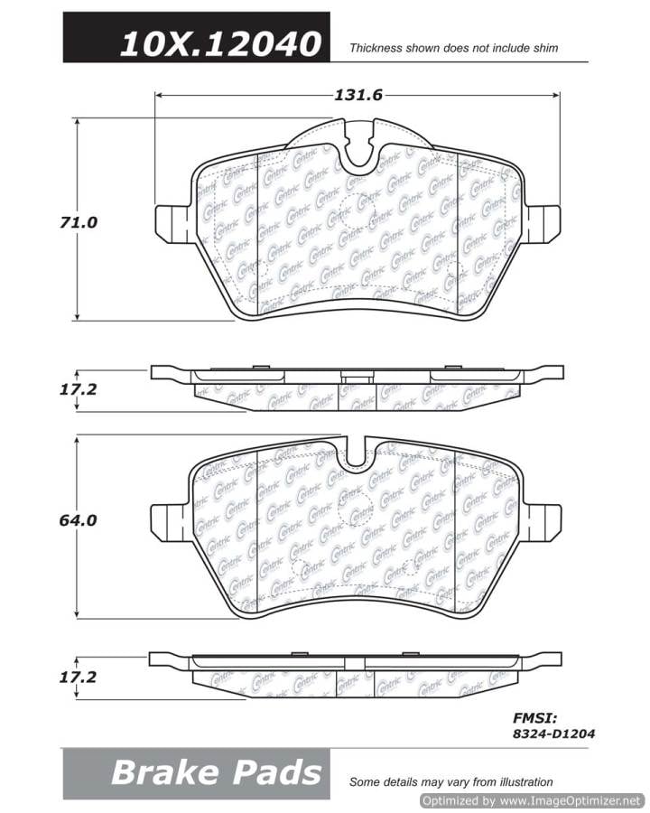 100.12040 OEM BRAKE PADS Centric Pair