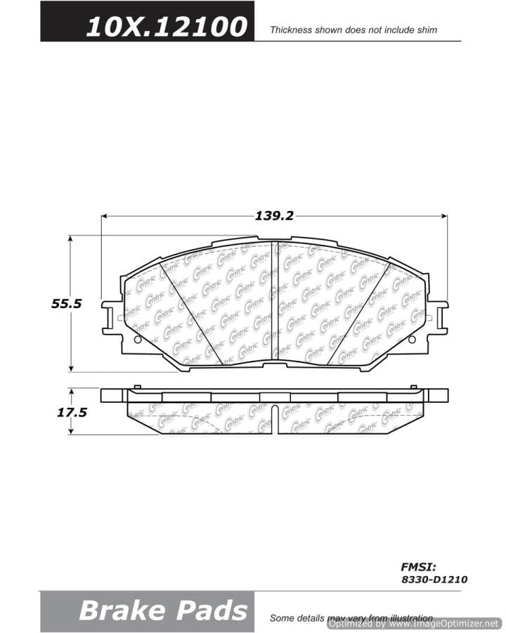 100.12100 OEM BRAKE PADS Centric Pair