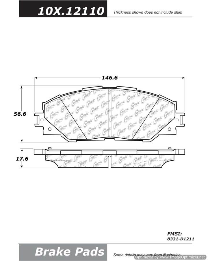 100.12110 OEM BRAKE PADS Centric Pair