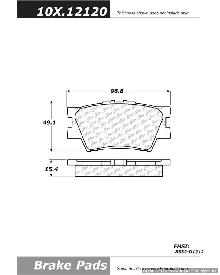 100.12120 OEM BRAKE PADS Centric Pair