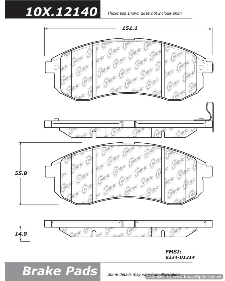 102.12140 CTek Brake Pads Centric Pair