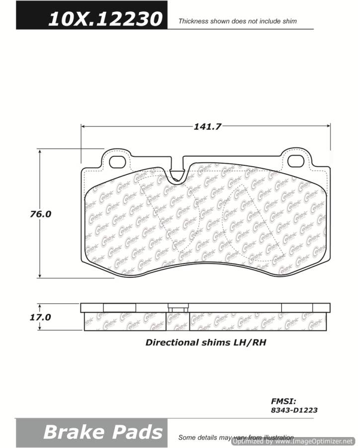 100.12230 OEM BRAKE PADS Centric Pair