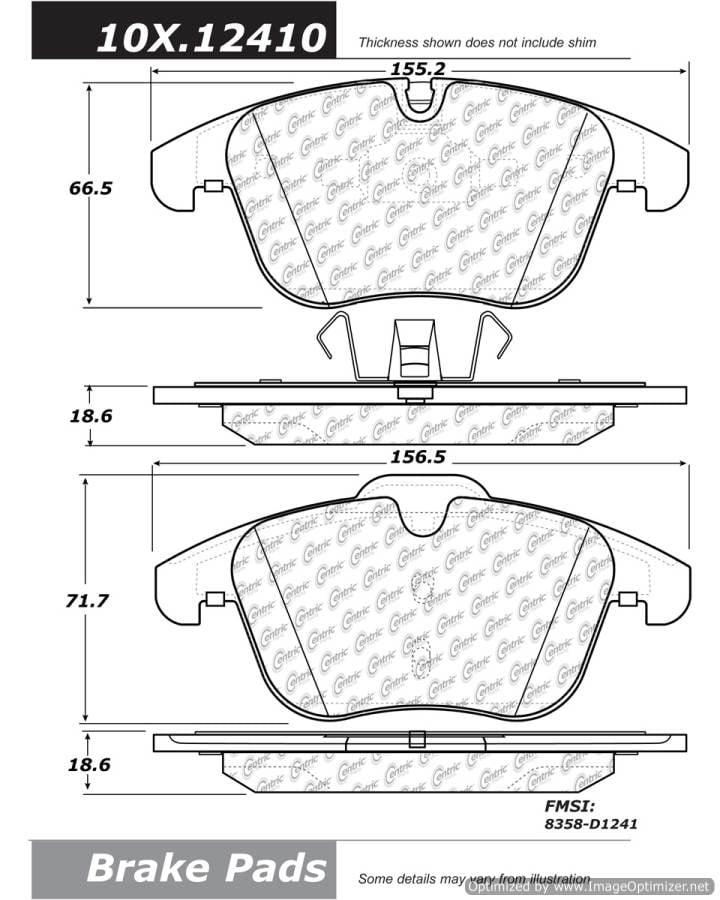 100.12410 OEM BRAKE PADS Centric Pair