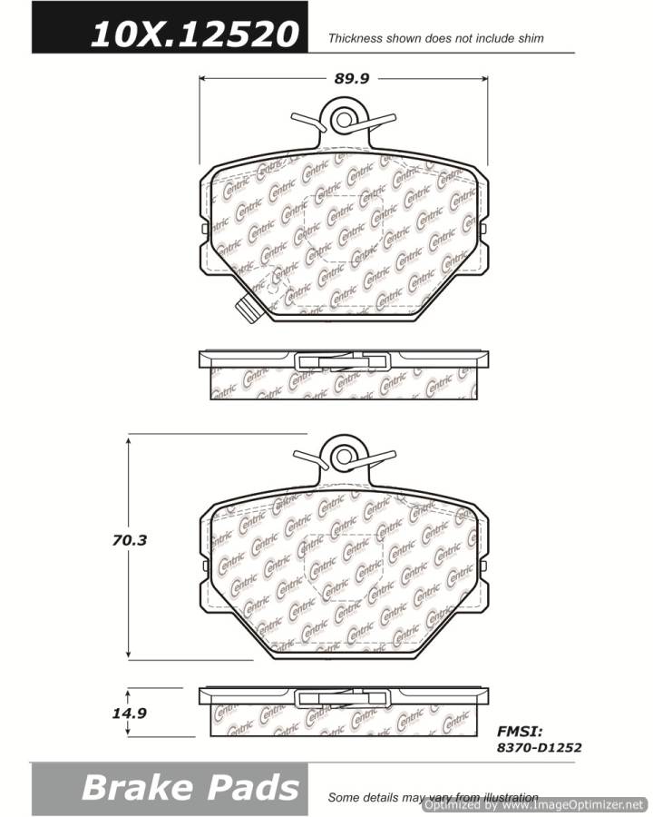 100.12520 OEM BRAKE PADS Centric Pair