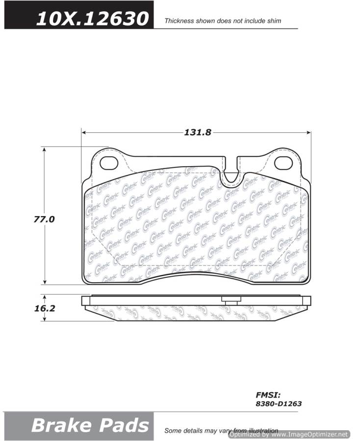 100.12630 OEM BRAKE PADS Centric Pair