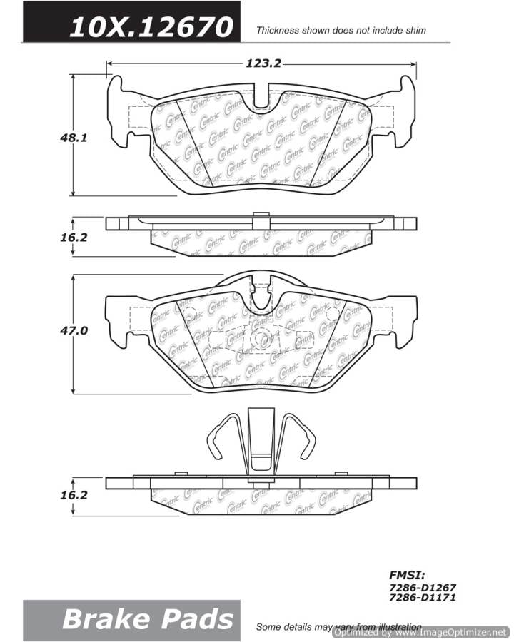 100.12670 OEM BRAKE PADS Centric Pair