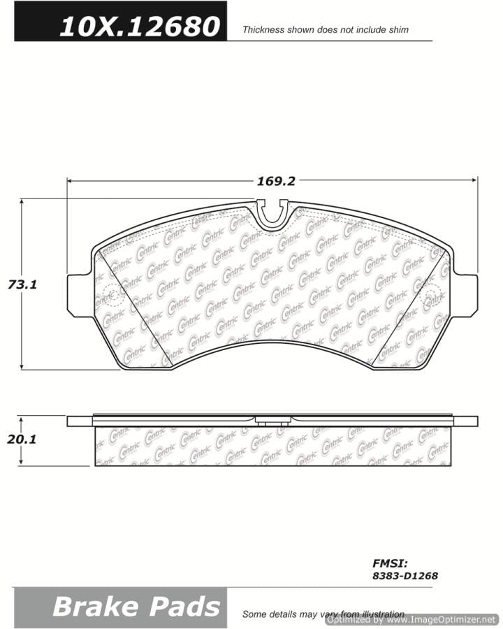 100.12680 OEM BRAKE PADS Centric Pair