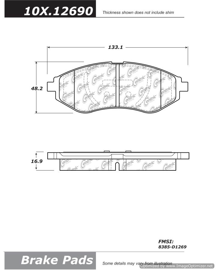 102.12690 CTek Brake Pads Centric Pair