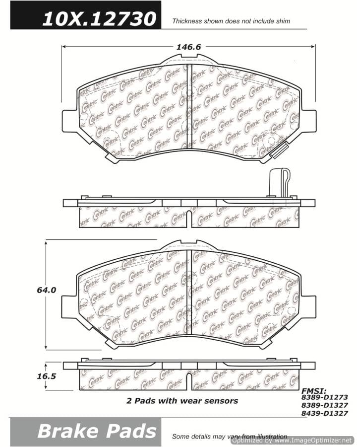 102.12730 CTek Brake Pads Centric Pair