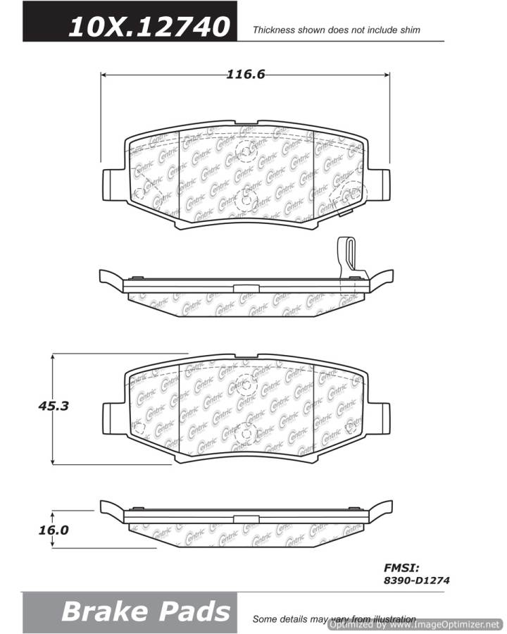 102.12740 CTek Brake Pads Centric Pair