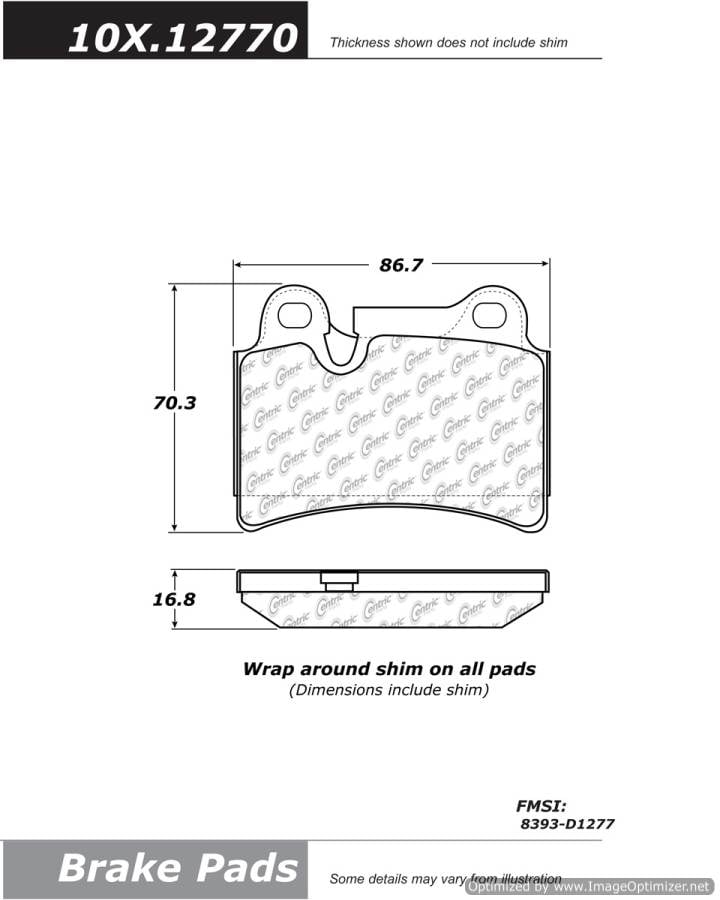 100.12770 OEM BRAKE PADS Centric Pair