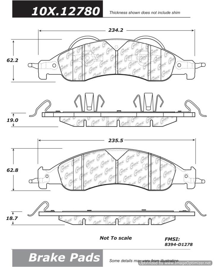 102.12780 CTek Brake Pads Centric Pair