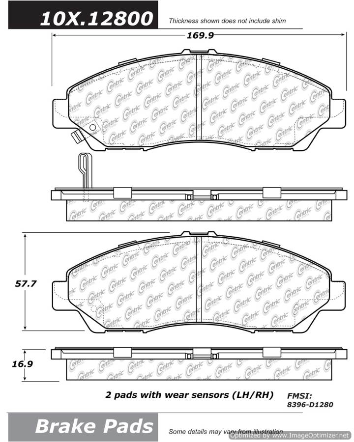 102.12800 CTek Brake Pads Centric Pair