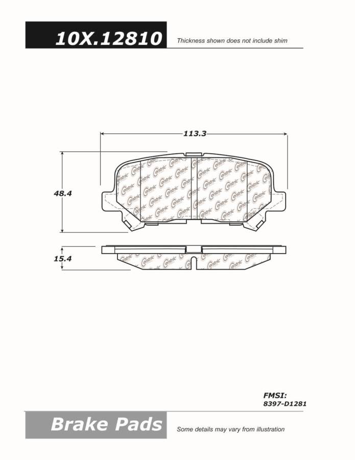 102.12810 CTek Brake Pads Centric Pair