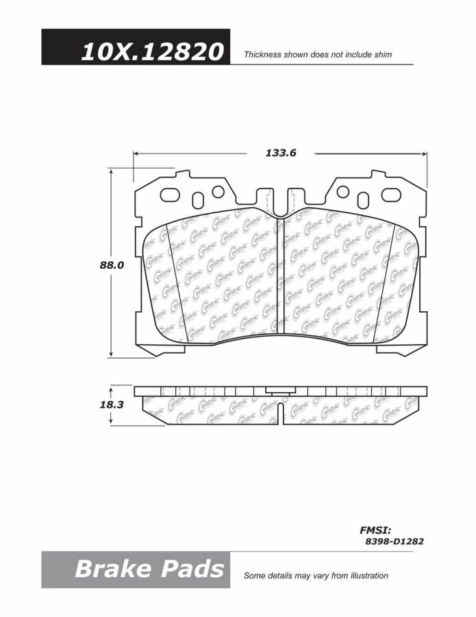 102.12820 CTek Brake Pads Centric Pair