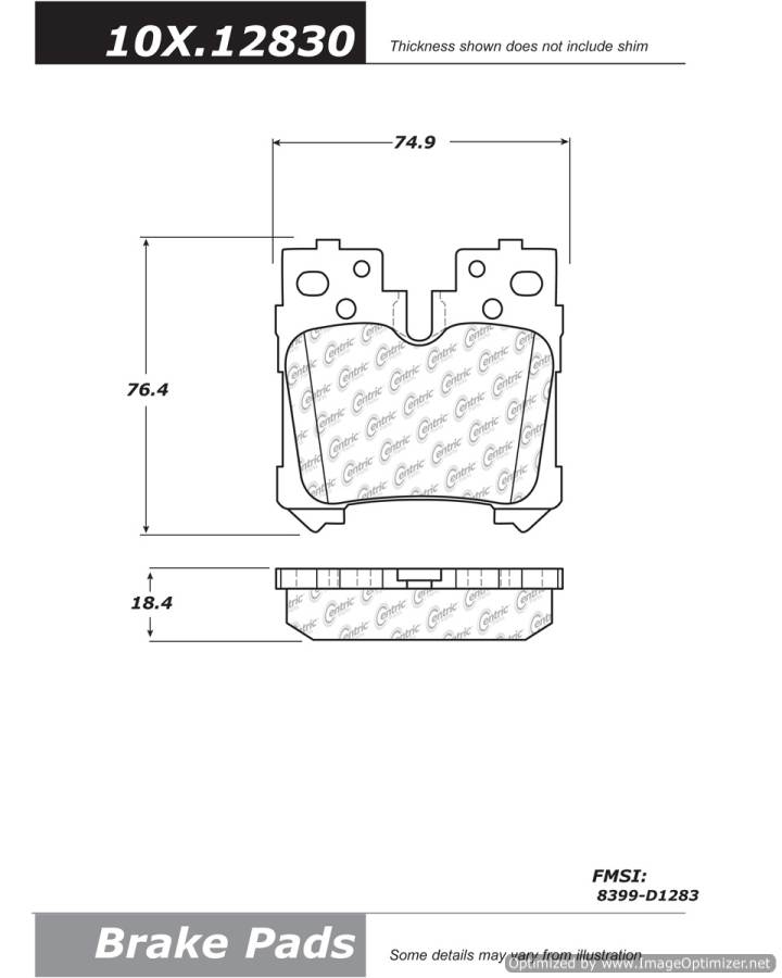 102.12830 CTek Brake Pads Centric Pair