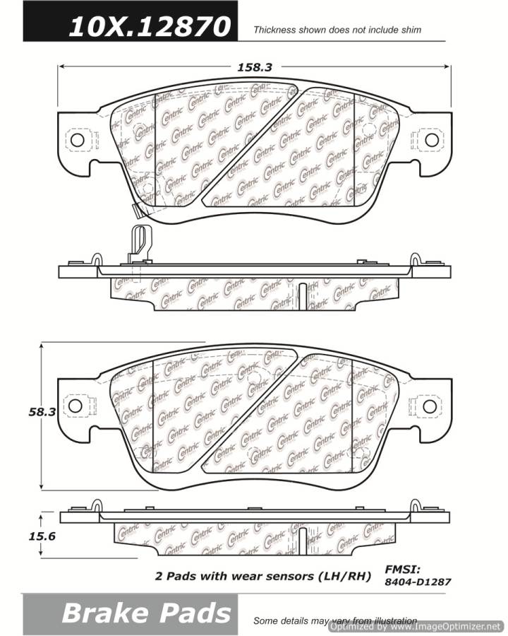 102.12870 CTek Brake Pads Centric Pair