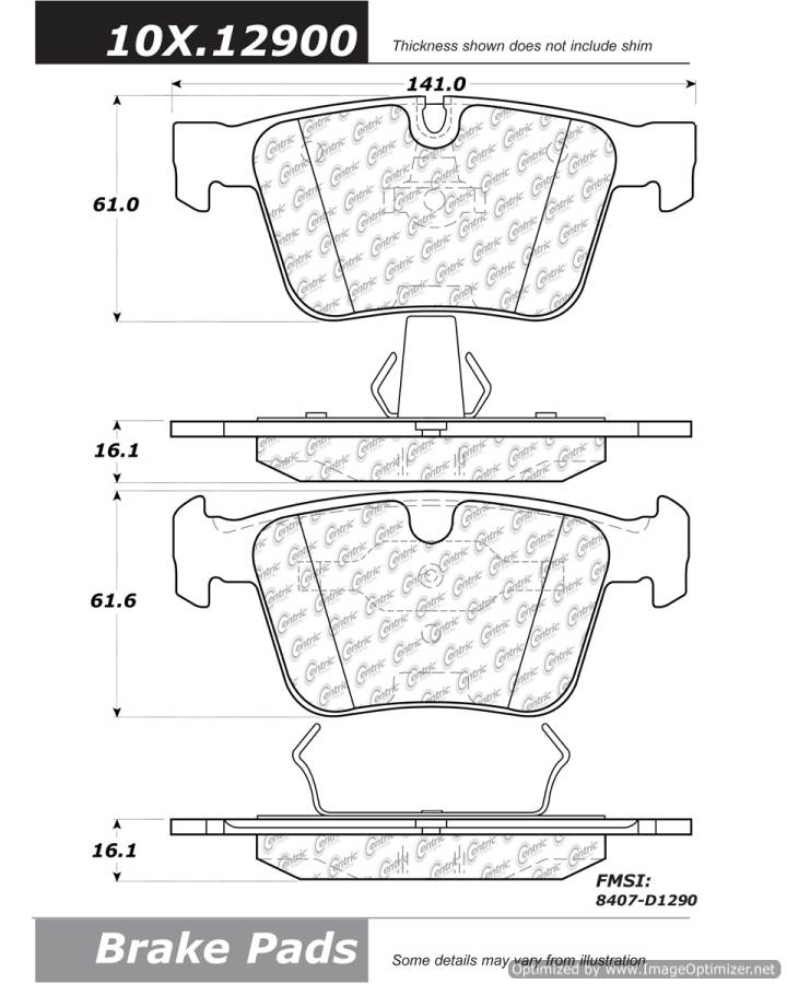 100.12900 OEM BRAKE PADS Centric Pair