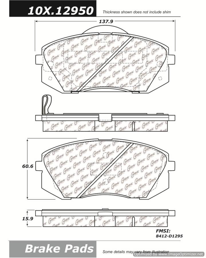 102.12950 CTek Brake Pads Centric Pair