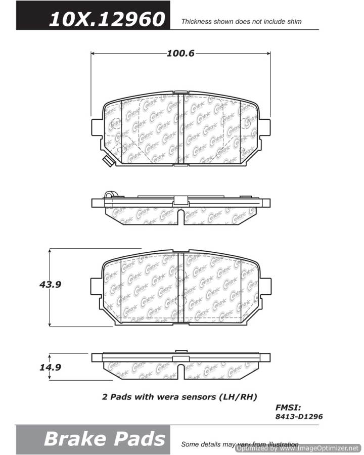 102.12960 CTek Brake Pads Centric Pair