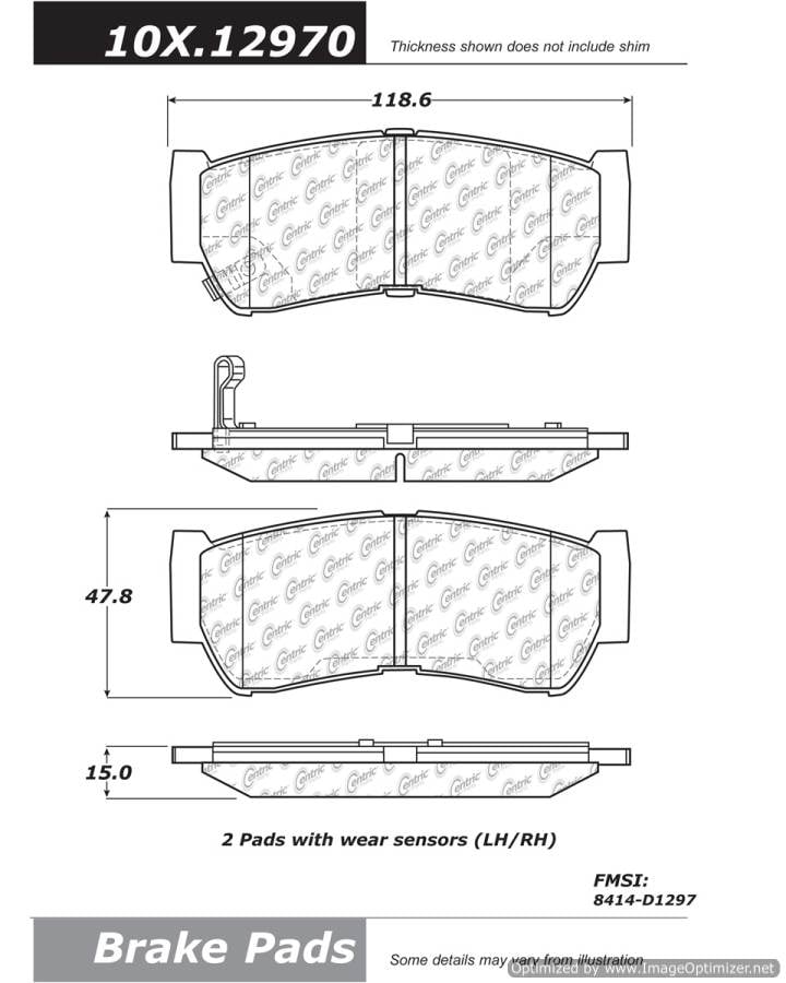 100.12970 OEM BRAKE PADS Centric Pair