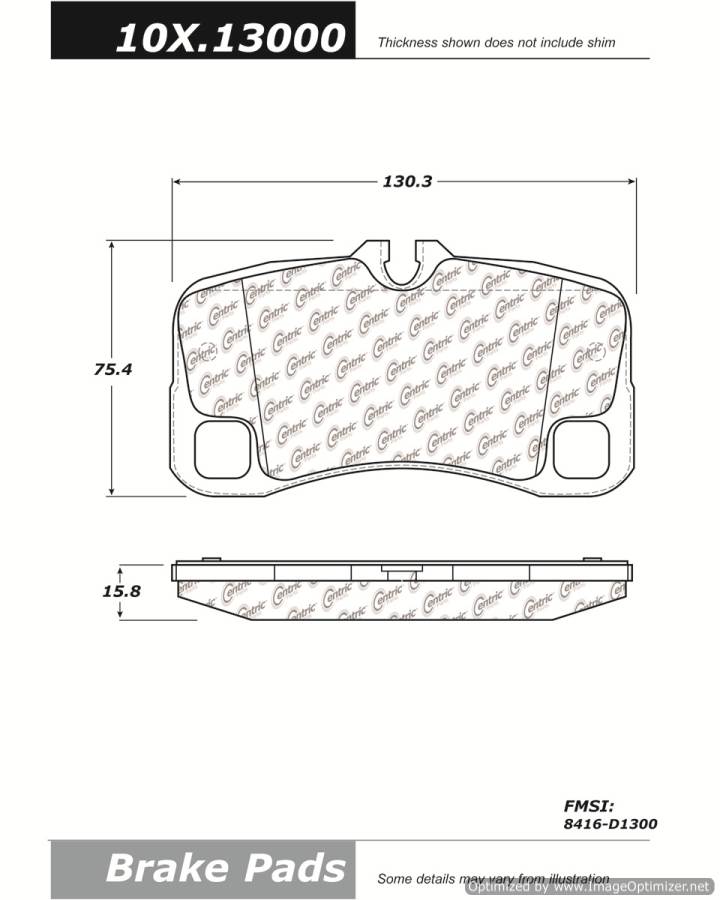 100.13000 OEM BRAKE PADS Centric Pair