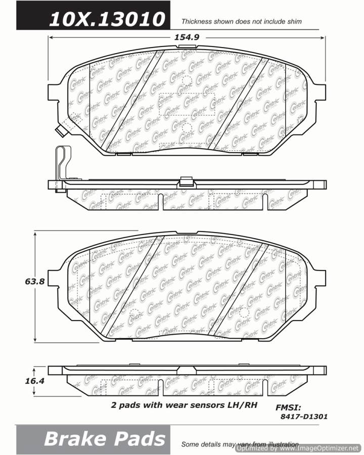 102.13010 CTek Brake Pads Centric Pair