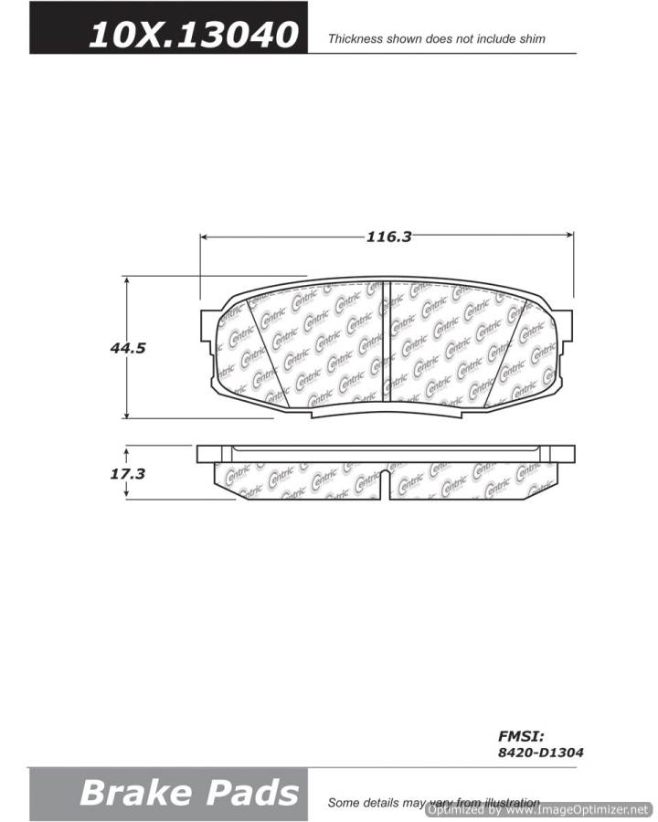 100.13040 OEM BRAKE PADS Centric Pair