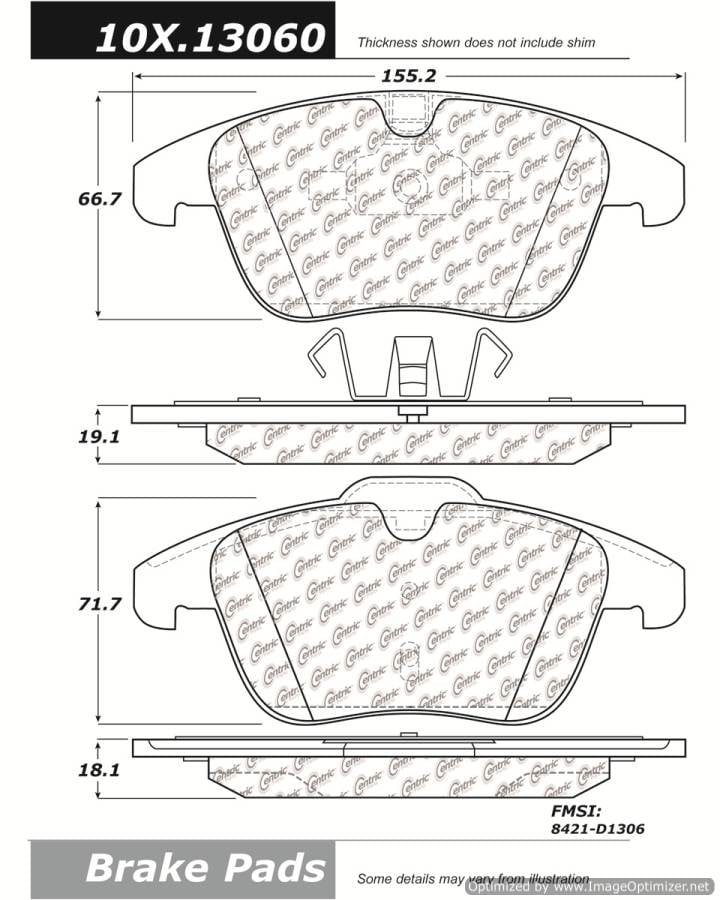 100.13060 OEM BRAKE PADS Centric Pair