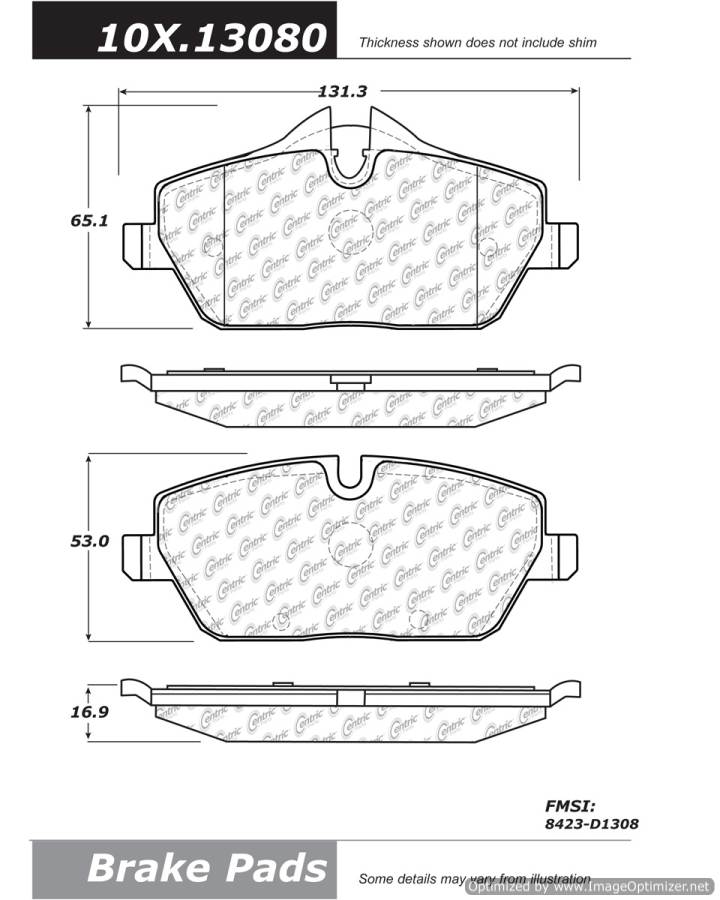 100.13080 OEM BRAKE PADS Centric Pair