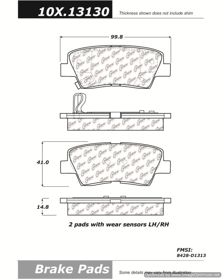 102.13130 CTek Brake Pads Centric Pair