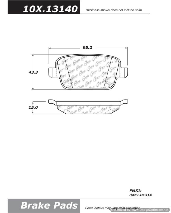 100.13140 OEM BRAKE PADS Centric Pair