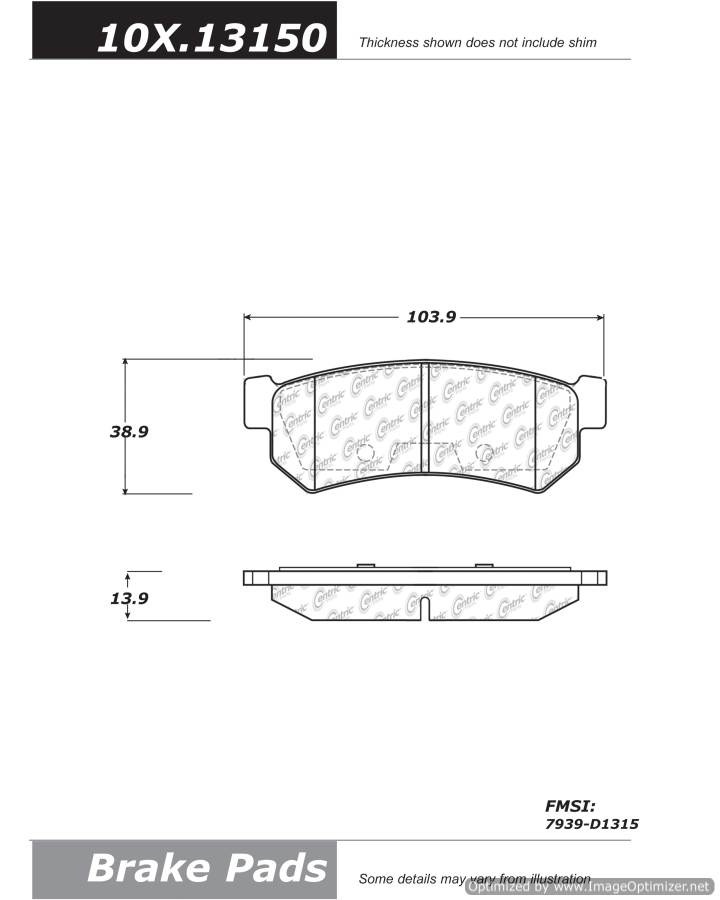 102.13150 CTek Brake Pads Centric Pair