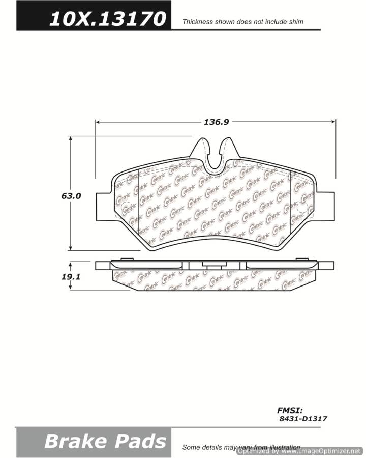 100.13170 OEM BRAKE PADS Centric Pair