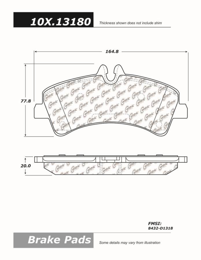 100.13180 OEM BRAKE PADS Centric Pair