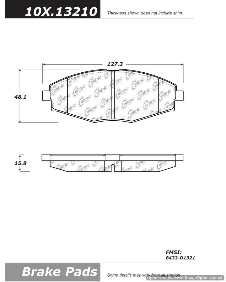 102.13210 CTek Brake Pads Centric Pair