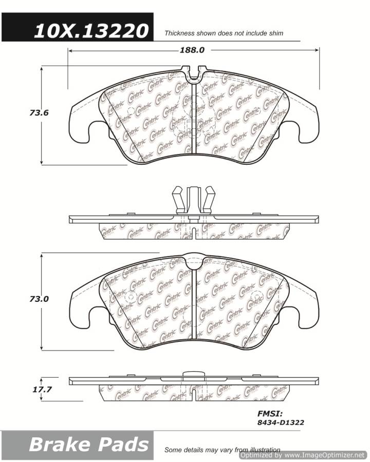 100.13220 OEM BRAKE PADS Centric Pair