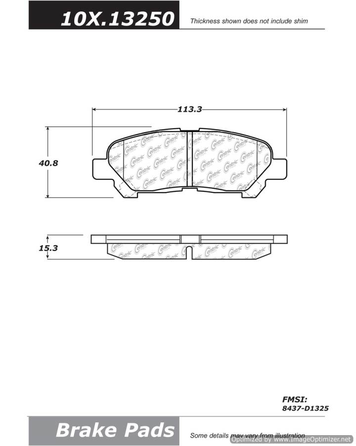 102.13250 CTek Brake Pads Centric Pair