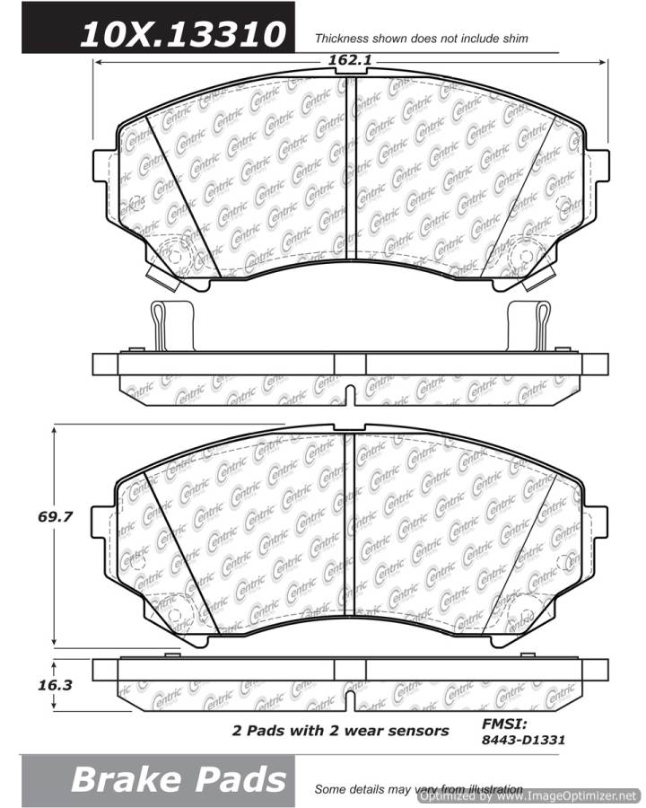 102.13310 CTek Brake Pads Centric Pair