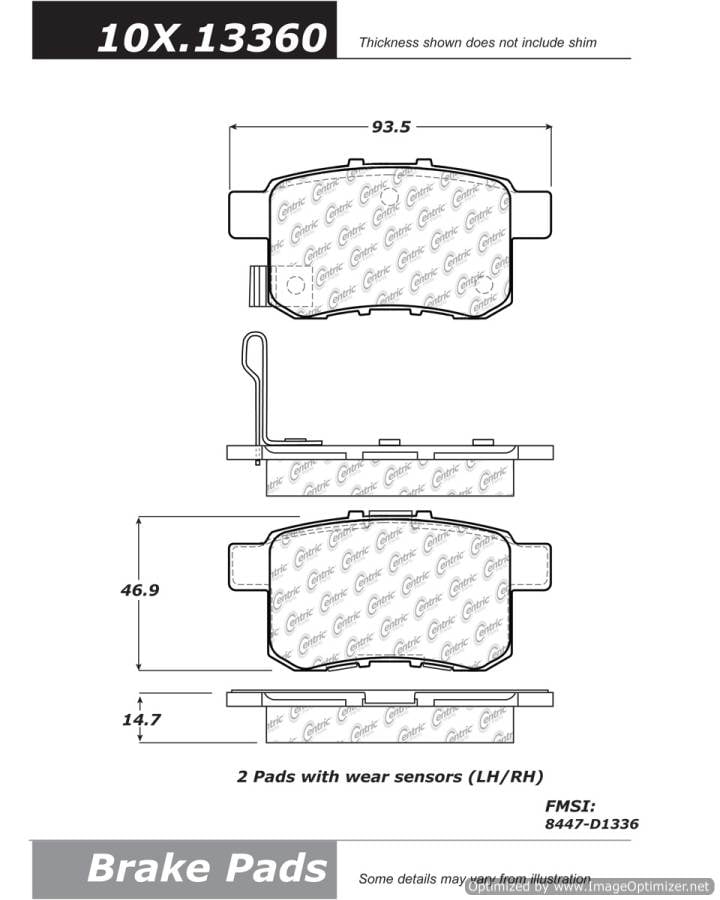 100.13360 OEM BRAKE PADS Centric Pair