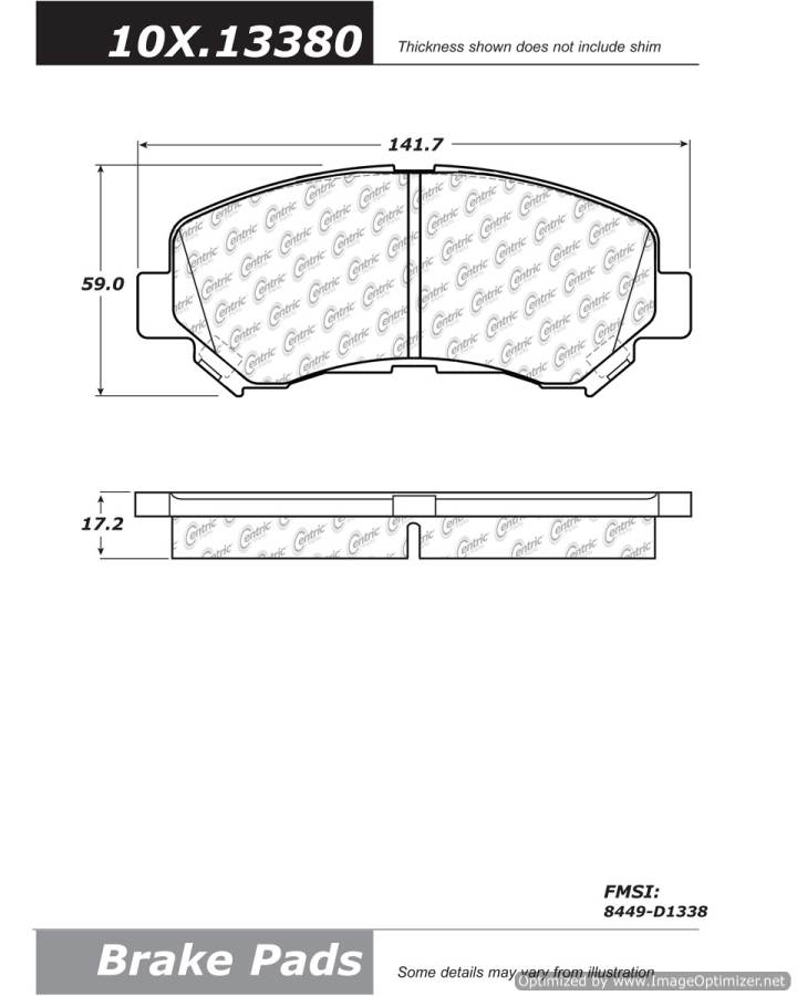 102.13380 CTek Brake Pads Centric Pair