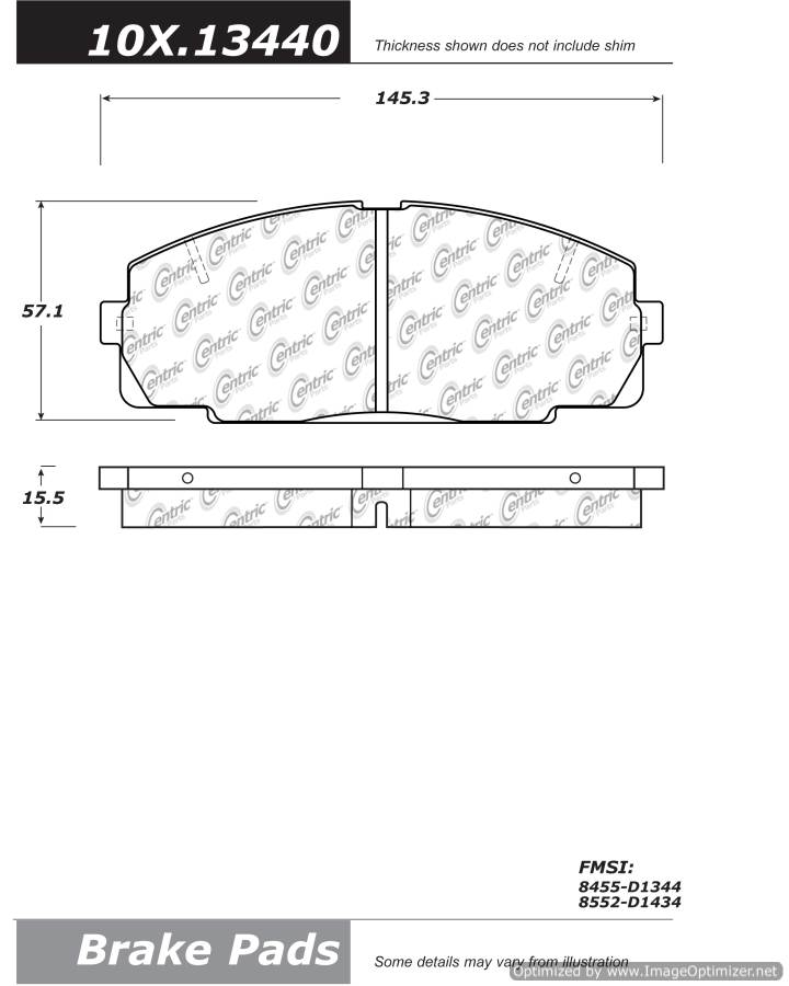 102.13440 CTek Brake Pads Centric Pair