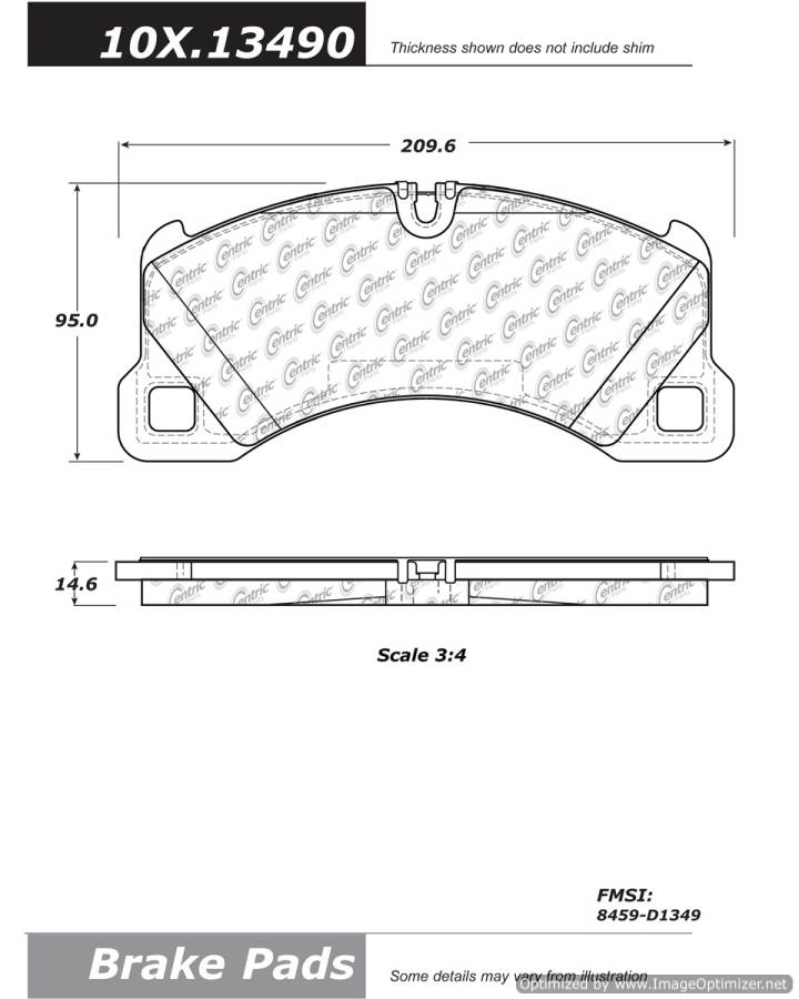 100.13490 OEM BRAKE PADS Centric Pair