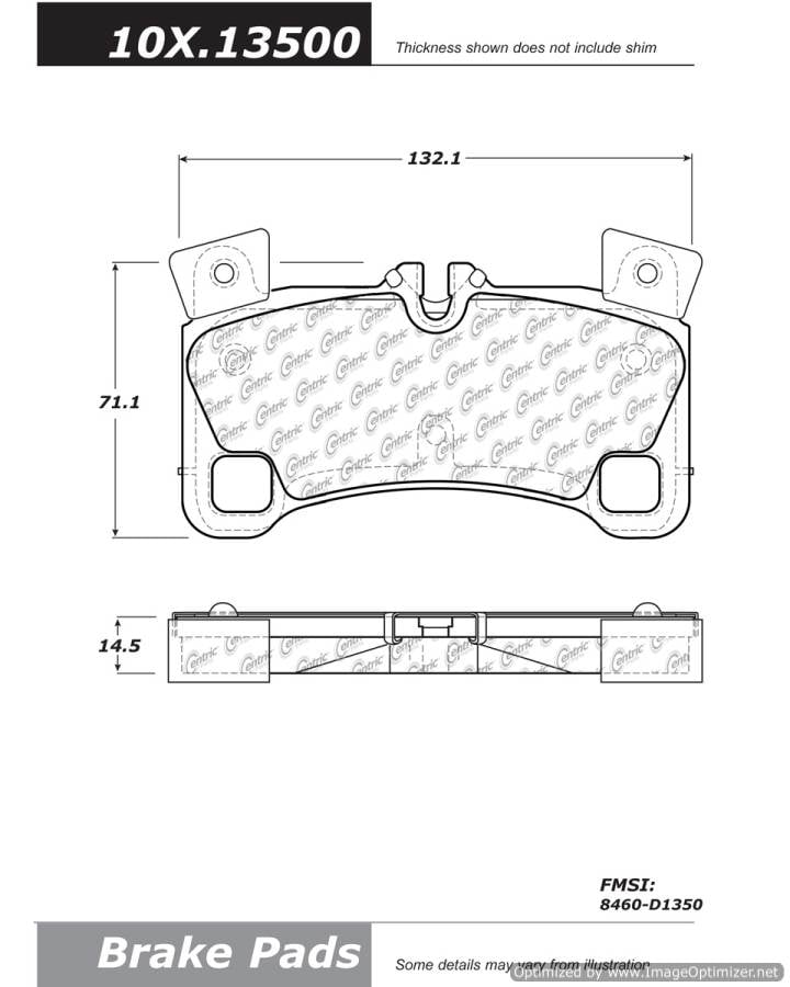 100.13500 OEM BRAKE PADS Centric Pair