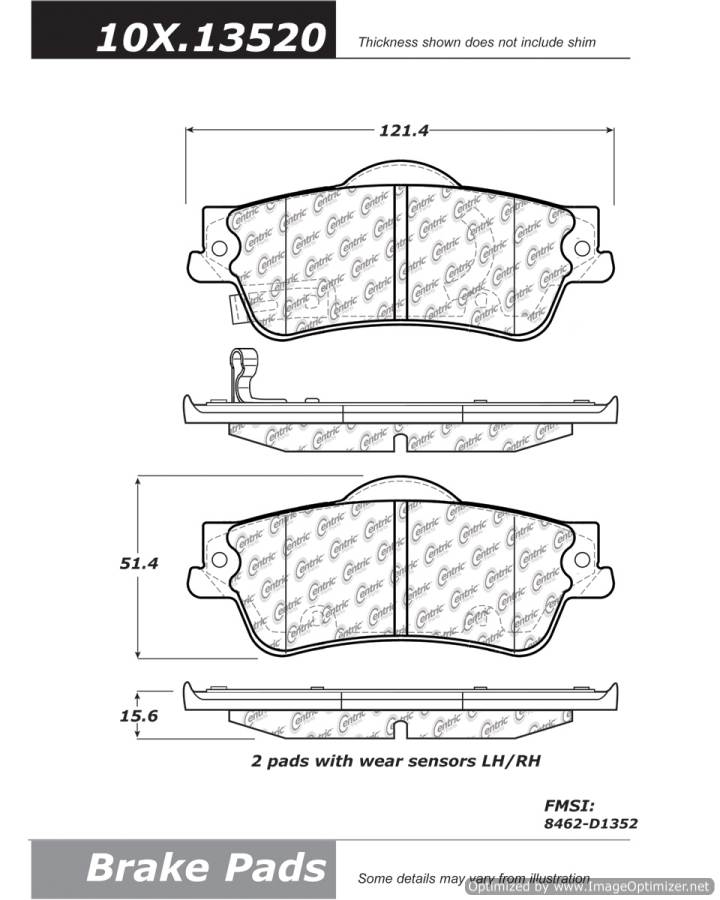 100.13520 OEM BRAKE PADS Centric Pair