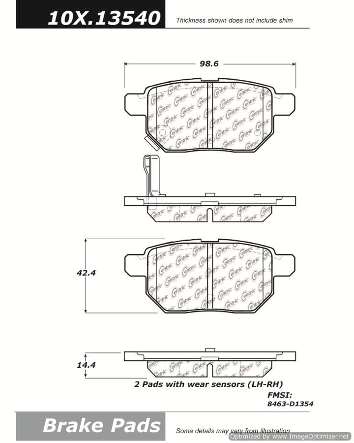 100.13540 OEM BRAKE PADS Centric Pair